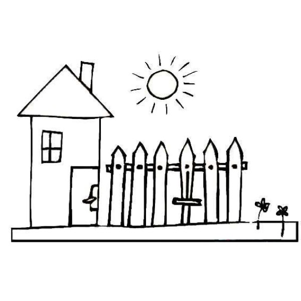 Simple drawing of fence house