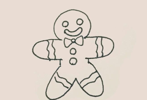 Simple drawing of gingerbread man