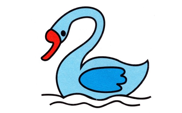 How to draw little swans with simple strokes for children