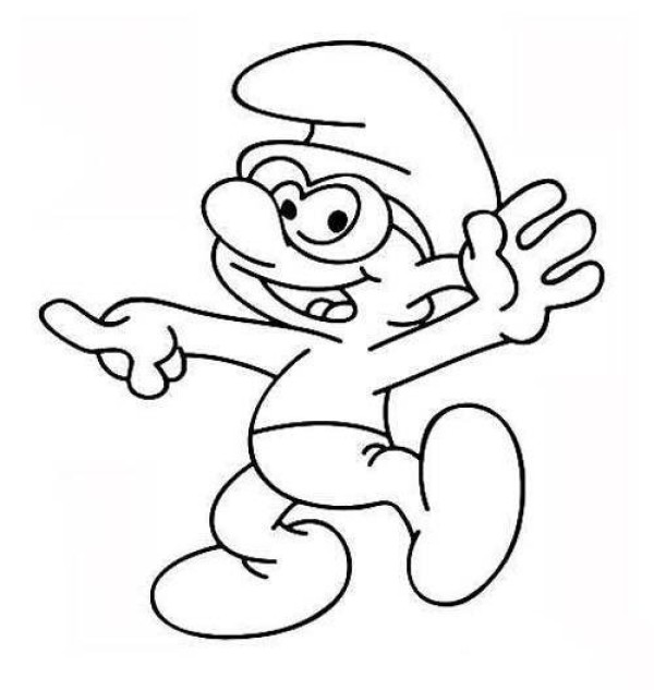 Childrens cute simple drawing pictures of Smurfs