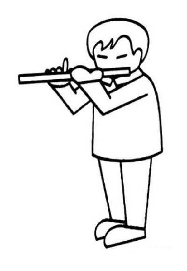 A complete collection of simple drawing pictures of people playing the flute