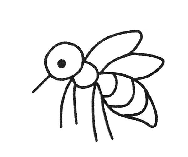 A set of simple drawing pictures of cartoon mosquitoes