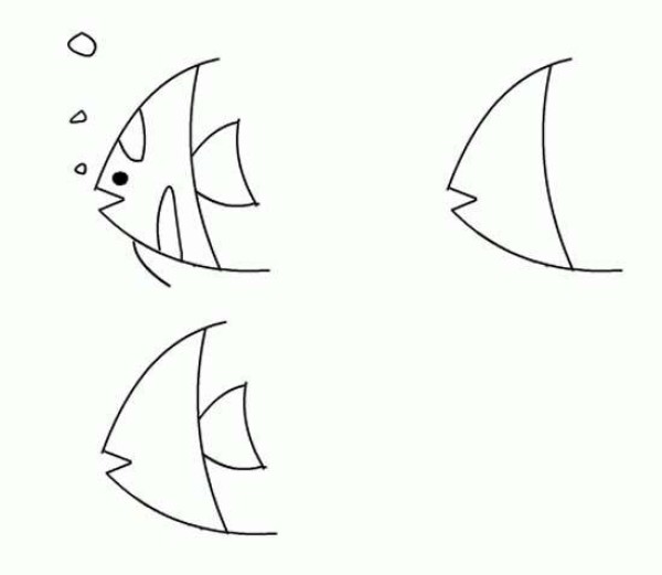 Simple drawing tutorial: How to draw a simple drawing of a tropical fish