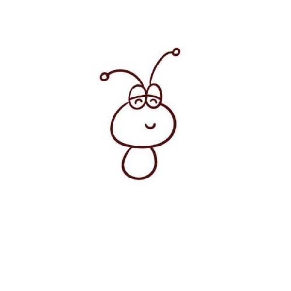 Simple animal drawing tutorial, step-by-step diagram of how to draw ants