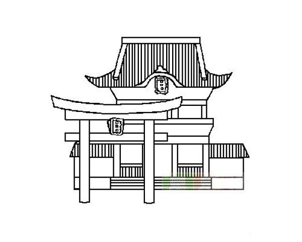 Simple drawing method of temple