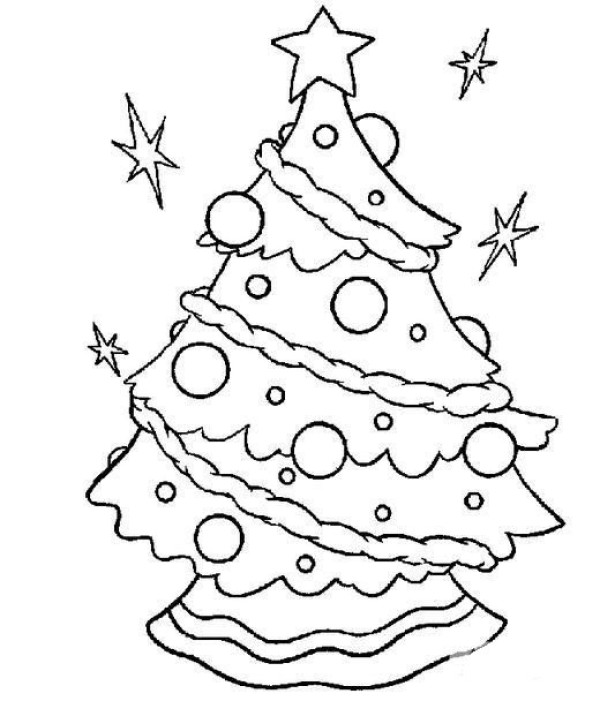 Christmas tree simple drawing pictures