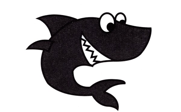 How to draw a simple cartoon shark