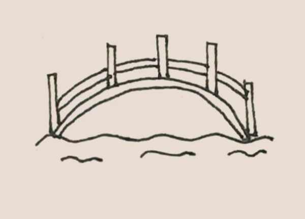 Simple drawing of small bridge