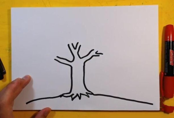 How to draw an apple tree How to draw an apple tree for children