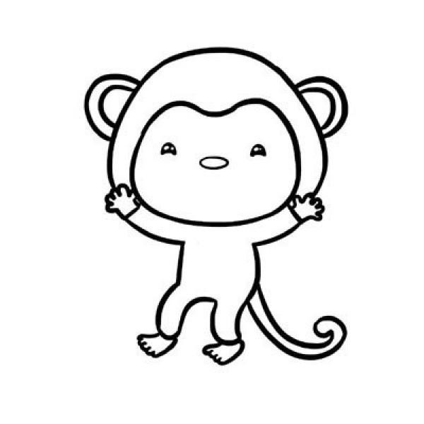 Draw a cute little monkey in the Year of the Monkey