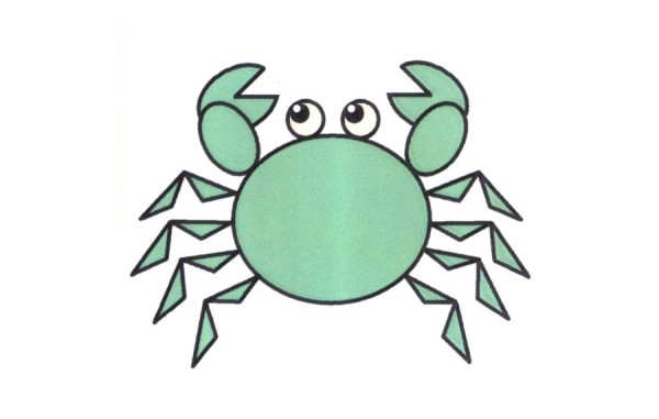 Step-by-step tutorial on how to draw a small crab in simple strokes