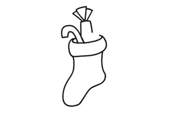 Simple drawing method of Christmas stockings