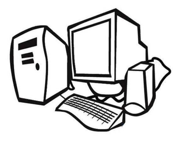 Simple drawing pictures of primary school students' desktop computers