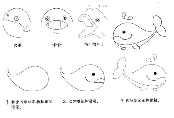 Whale simple drawing tutorial