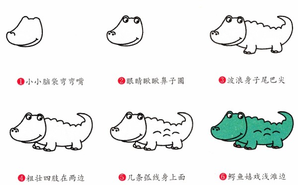 How to draw cartoon crocodile