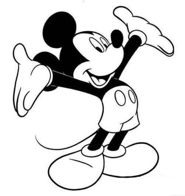 A complete collection of pictures of childrens simple drawings of Disney Mickey Mouse