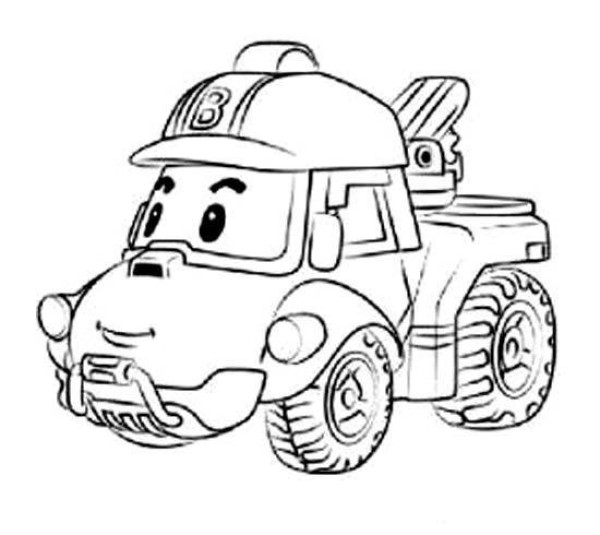 Transformed Police Car Purley Off-Road Vehicle Butch Simple Drawing Picture