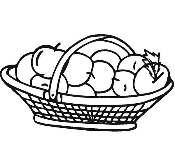 How to draw a basket of apples