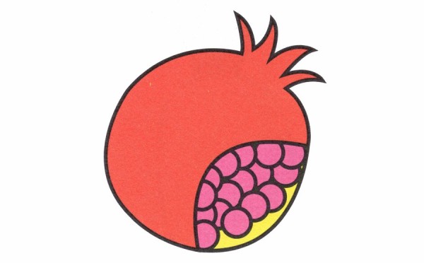 How to draw pomegranate with simple strokes