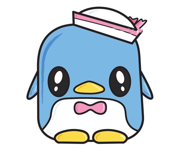 Learn to draw a cute penguin sister step by step