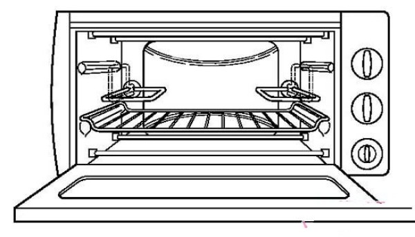 Simple drawing picture of microwave oven interior