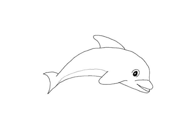 How to draw a dolphin in simple strokes