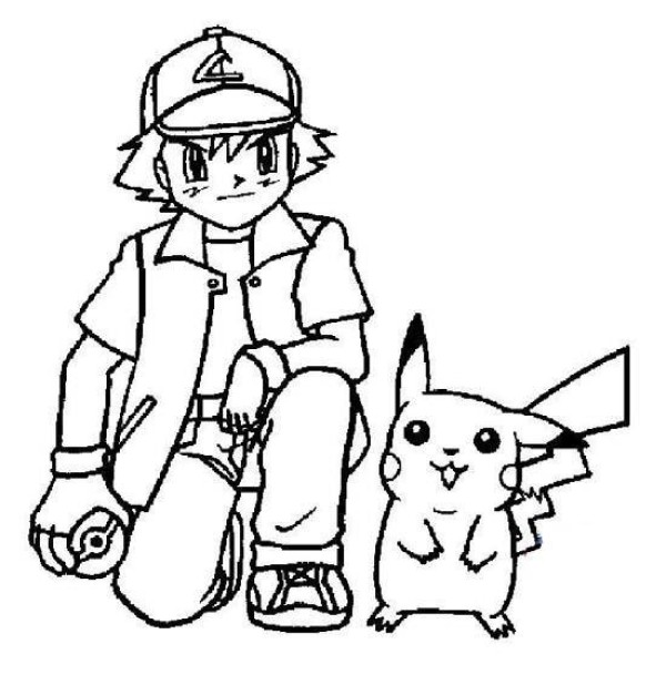 Simple drawing pictures of Xiaozhi and Pikachu