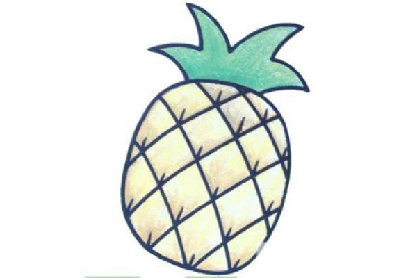 Elementary simple drawing pineapple