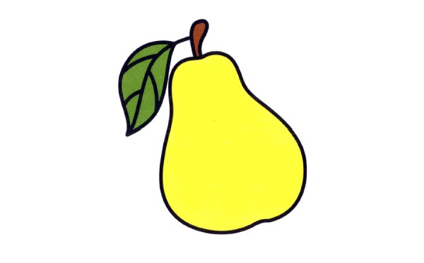 Fruit pear simple drawing coloring method