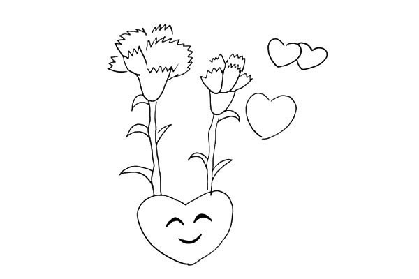 How to draw a love carnation