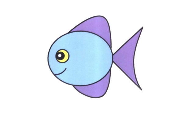 How to draw colorful little goldfish with simple strokes