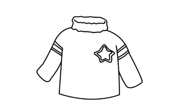 Coloring method of simple drawing of beautiful childrens sweater