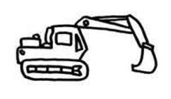 Childrens excavator side simple drawing picture