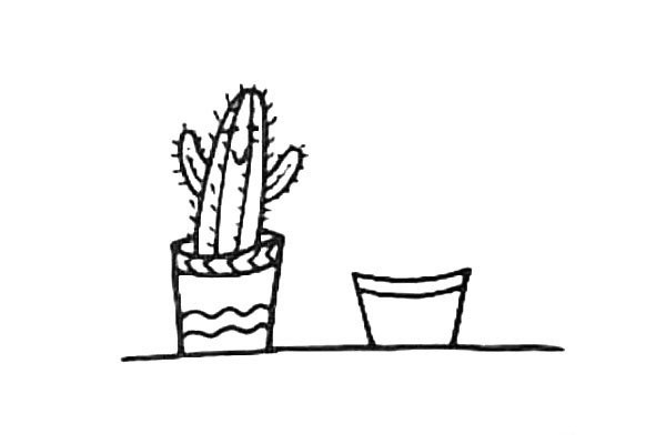 Cute cartoon cactus potted plant