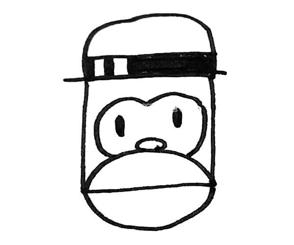 monkey head wearing hat