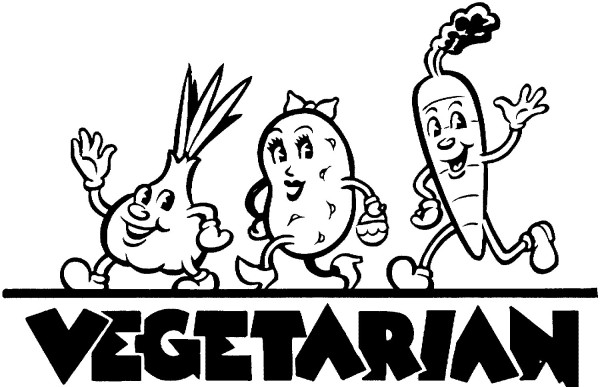 Simple drawing of cartoon vegetables