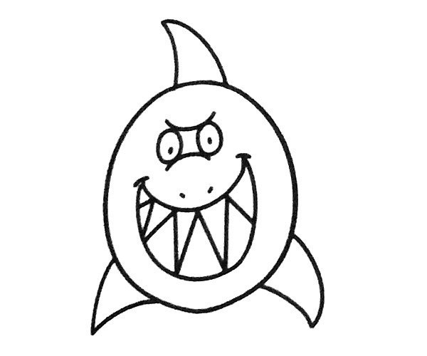 A set of cartoon shark simple drawing pictures