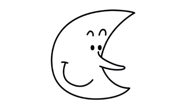 Appreciation of cute pictures of simple strokes of the moon