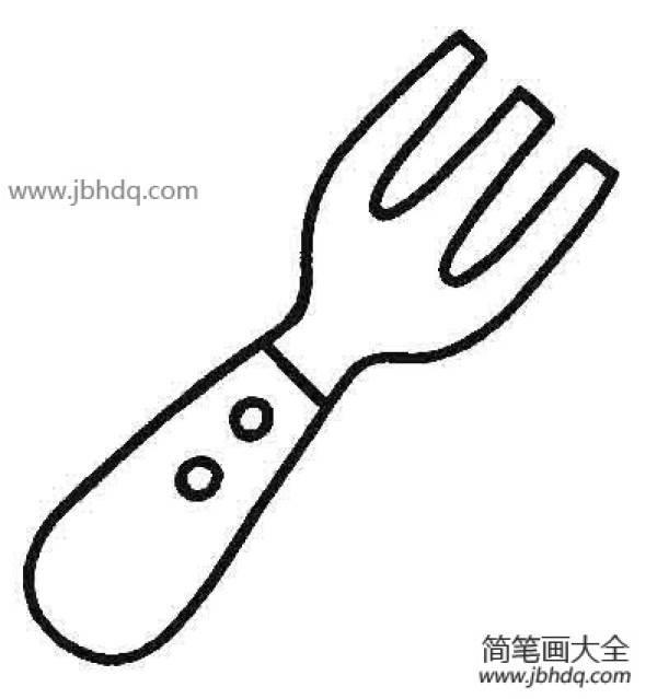 Childrens simple drawing picture of fork