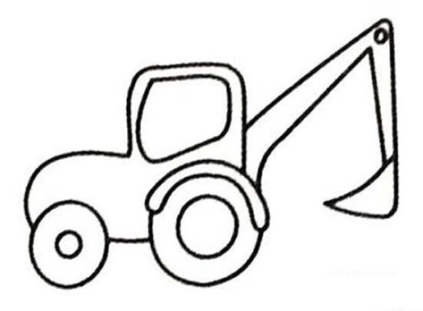 The simplest simple drawing picture of excavator in kindergarten