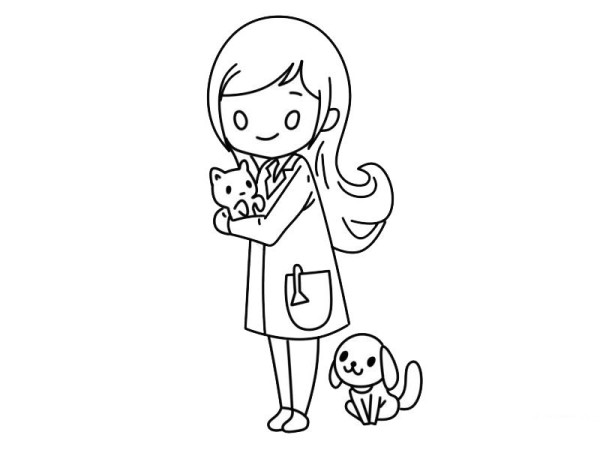 Simple strokes of pet doctor