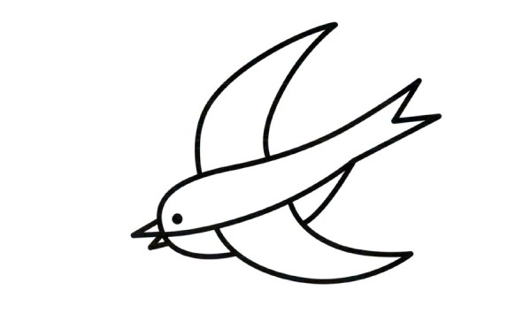 Spring little swallow simple drawing coloring tutorial