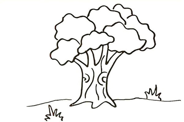 How to draw a big banyan tree in simple strokes