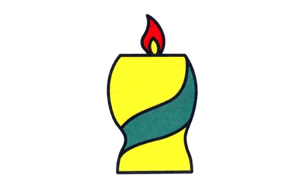 Color candle simple drawing coloring tutorial