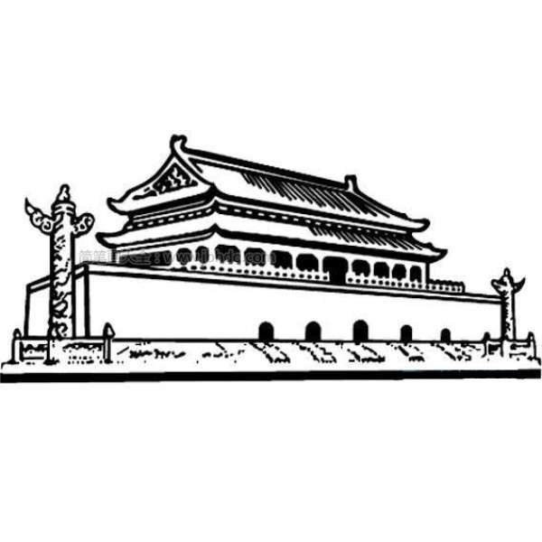 Tiananmen building simple drawing