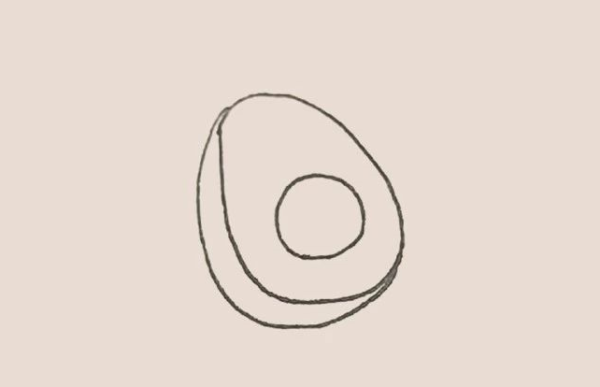 Simple drawing of avocado