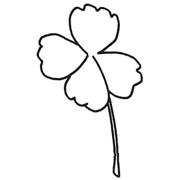 Draw a beautiful four-leaf clover in four easy steps