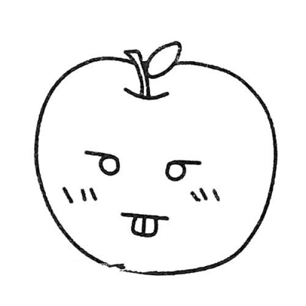 A set of apple simple drawing pictures