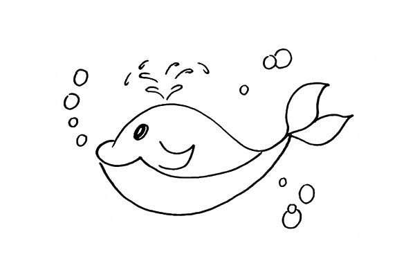 How to draw a cute whale