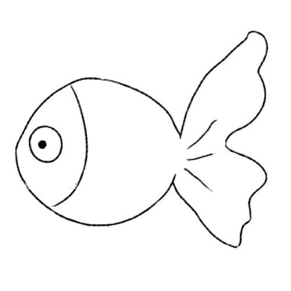 Cute goldfish simple drawing